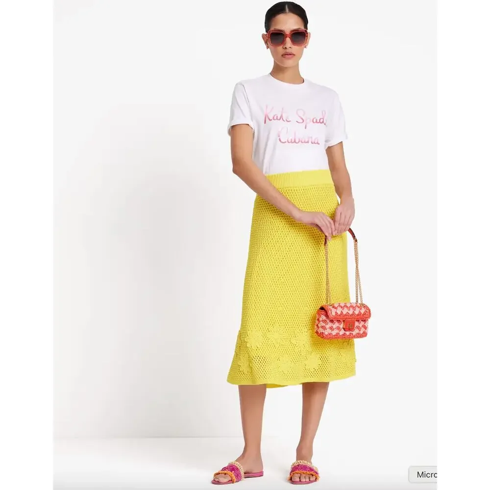 Kate Spade Crochet Knit Sweater & Midi Skirt SET